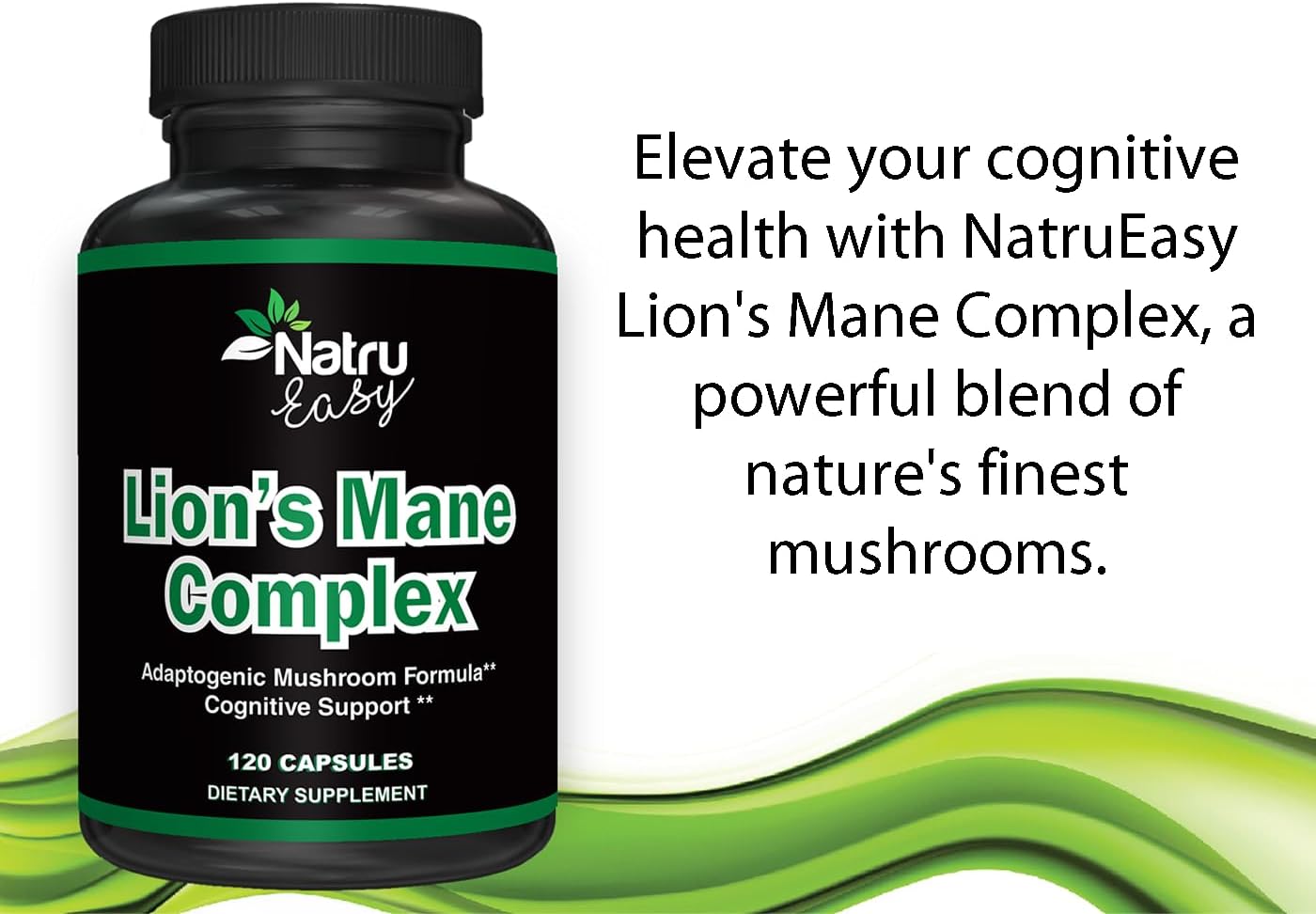 Premium Max Strength 5 in 1 Lion's Mane Complex - Non GMO Formula - 4 Months Supply - Adaptogenic Mushroom Blend - 3rd Party Tested - USA Made