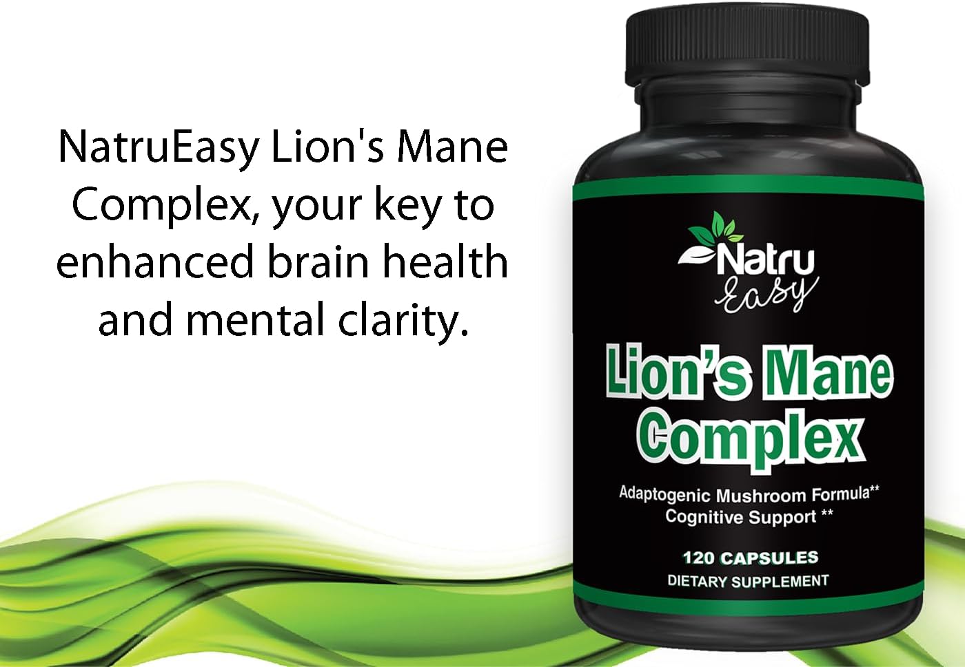 Premium Max Strength 5 in 1 Lion's Mane Complex - Non GMO Formula - 4 Months Supply - Adaptogenic Mushroom Blend - 3rd Party Tested - USA Made