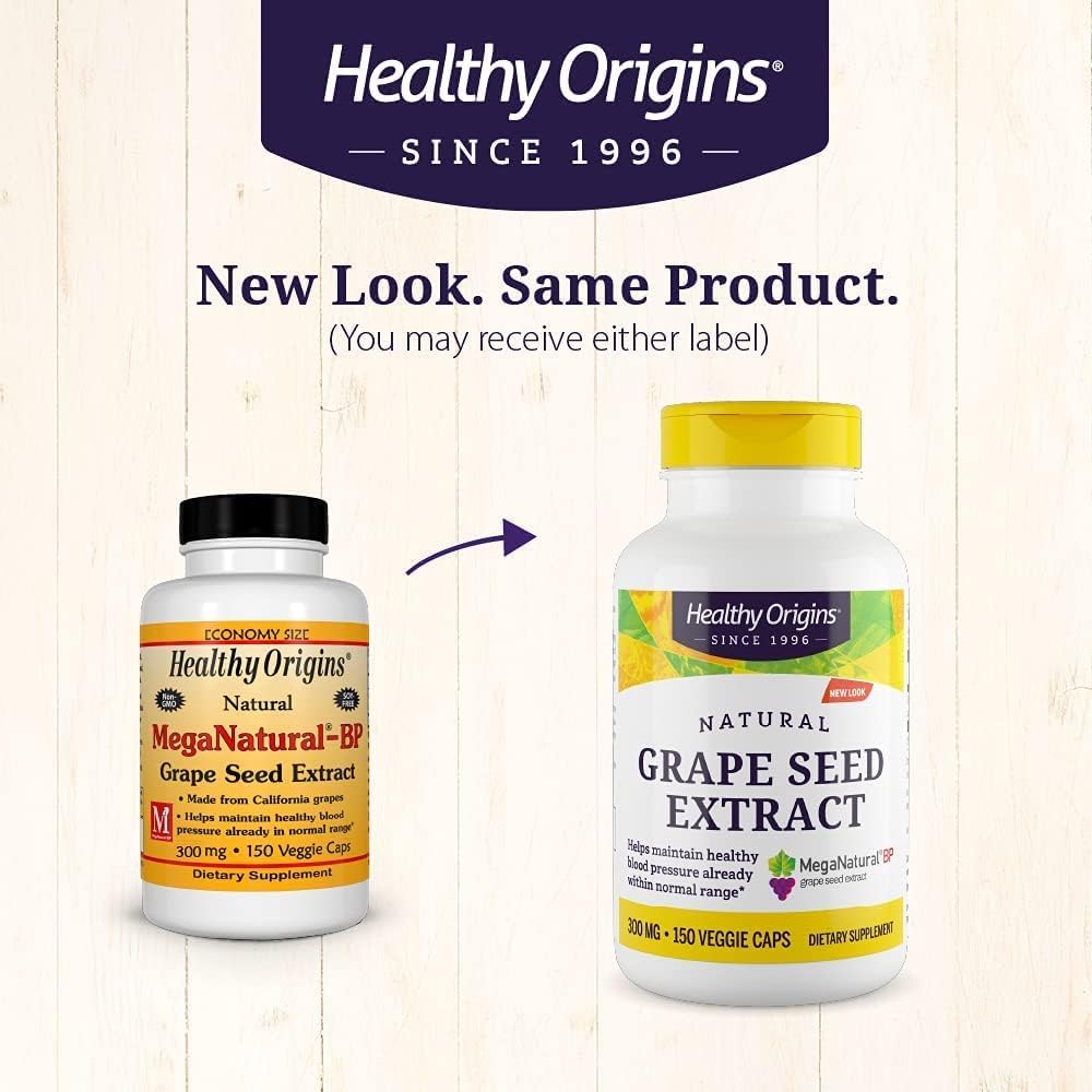 Premium MegaNatural BP-Grape Seed Extract Capsules 300mg - Blood Flow Support - Non-GMO & Gluten-Free - 150 Veggie Capsules