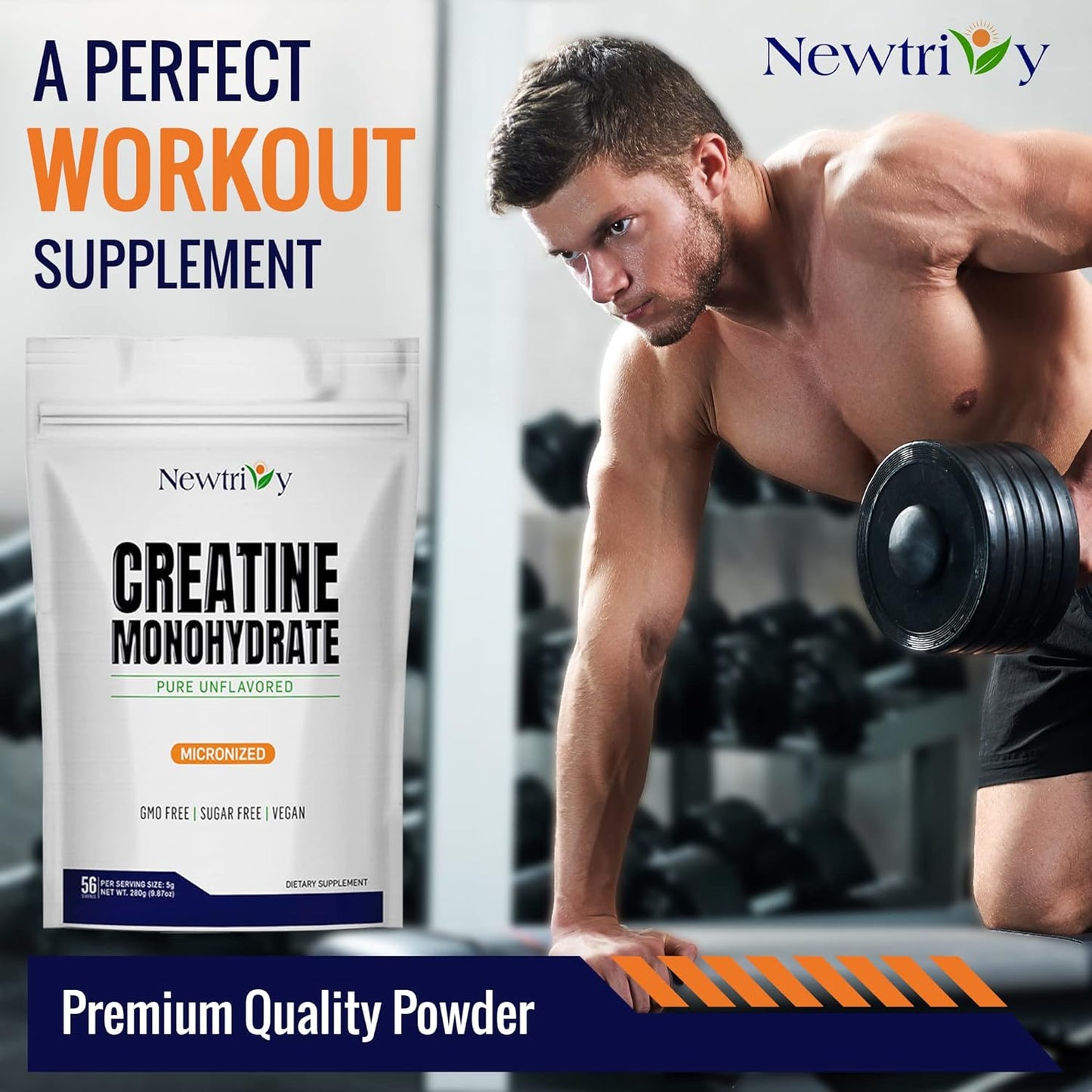 Premium Micronized Creatine Monohydrate Powder - Pure and Unflavored - 280g (9.8oz)
