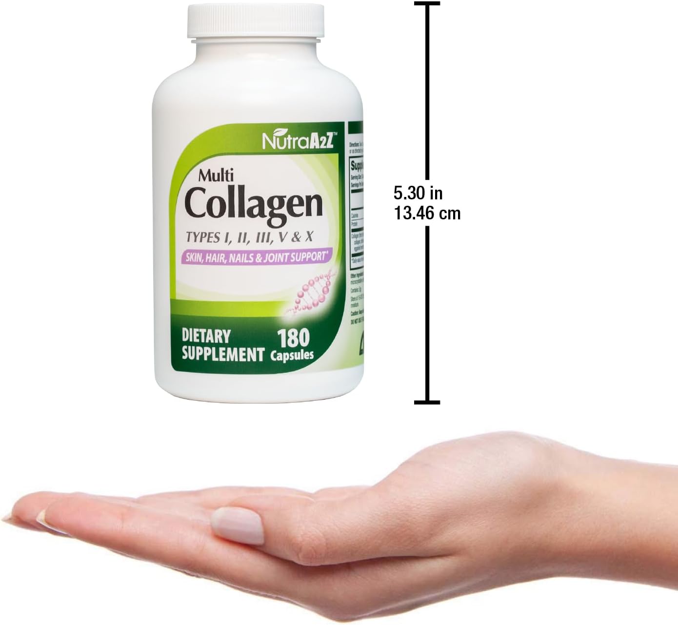 Premium Multi Collagen Capsules for Healthy Skin, Hair, Nails & Joints - 1735mg (60 Servings) - Types I, II, III, V & X - NutraA2Z