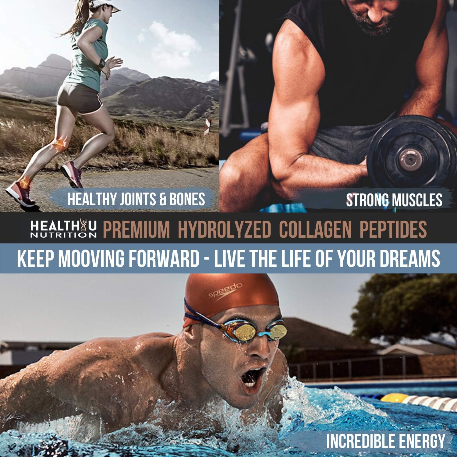 Premium Multi Collagen Peptides Capsules - Hydrolyzed Collagen for Skin, Hair, Nails - Supports Bones, Joints, Muscles - 90 Capsules - Men & Women Types 1 2 3 5 10