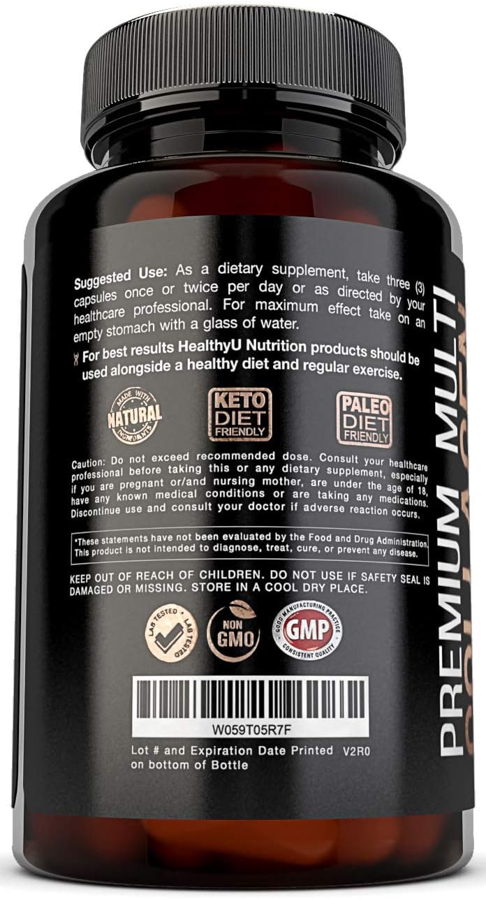 Premium Multi Collagen Peptides Capsules - Hydrolyzed Collagen for Skin, Hair, Nails - Supports Bones, Joints, Muscles - 90 Capsules - Men & Women Types 1 2 3 5 10