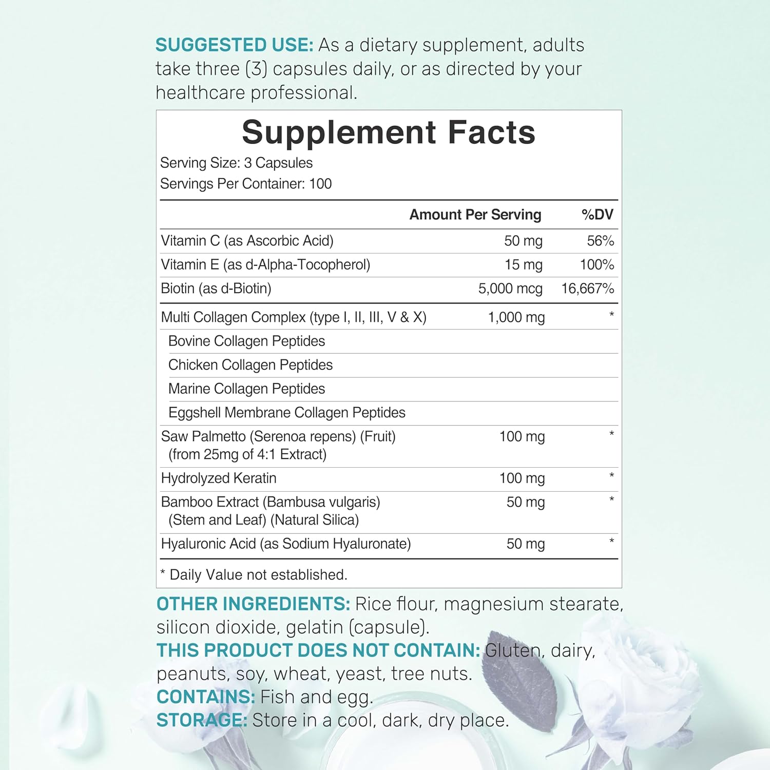 Premium Multi Collagen Pills with Vitamin C, E, and Biotin - 300 Capsules - Hydrolyzed Collagen Peptides - Saw Palmetto, Bamboo Silica, and Hyaluronic Acid - 11-in-1 Formula for Hair, Skin, Nails, and Joints