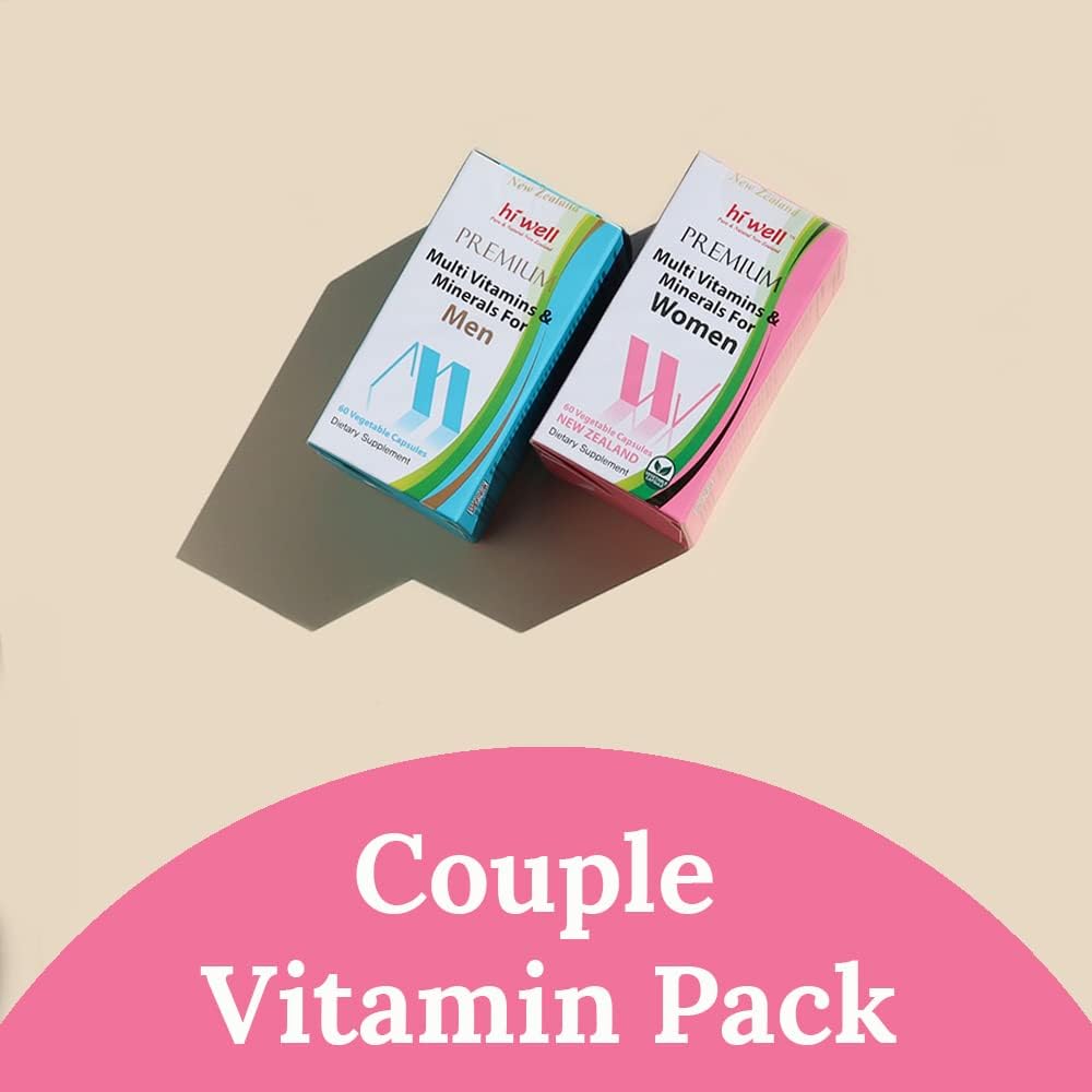 Premium Multi Vitamins & Minerals for Couples - Hi Well Pure & Natural New Zealand Vitamin Pack