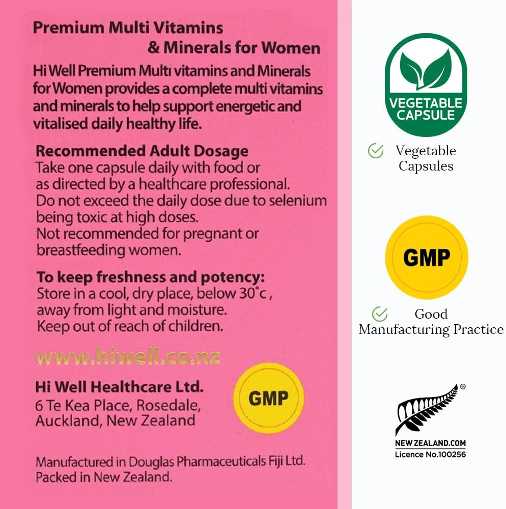 Premium Multi Vitamins & Minerals for Couples - Hi Well Pure & Natural New Zealand Vitamin Pack
