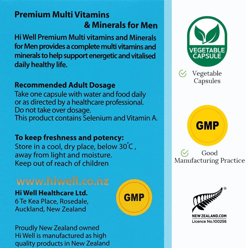 Premium Multi Vitamins & Minerals for Couples - Hi Well Pure & Natural New Zealand Vitamin Pack