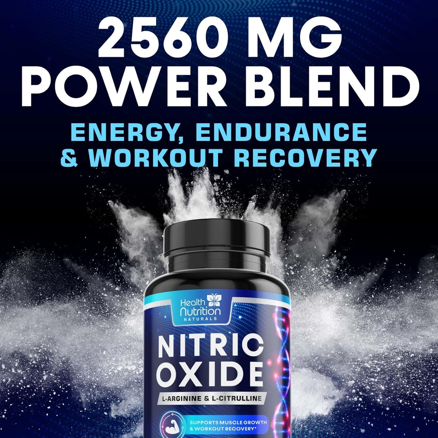 Premium Muscle Support Nitric Oxide Supplement - Extra Strength L-Arginine Blend with Citrulline Malate, AAKG, and Beta Alanine - Boost Energy & Strength for Intense Workouts - 240 Capsules