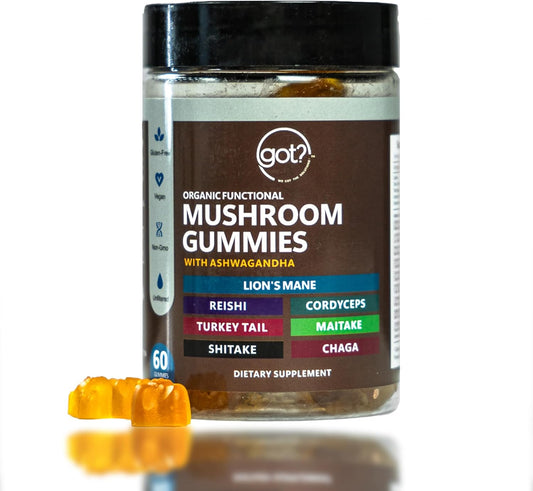 Premium Mushroom Gummies with Ashwagandha - Daily Supplement for Energy, Focus, Memory, and Immune Support - 60ct