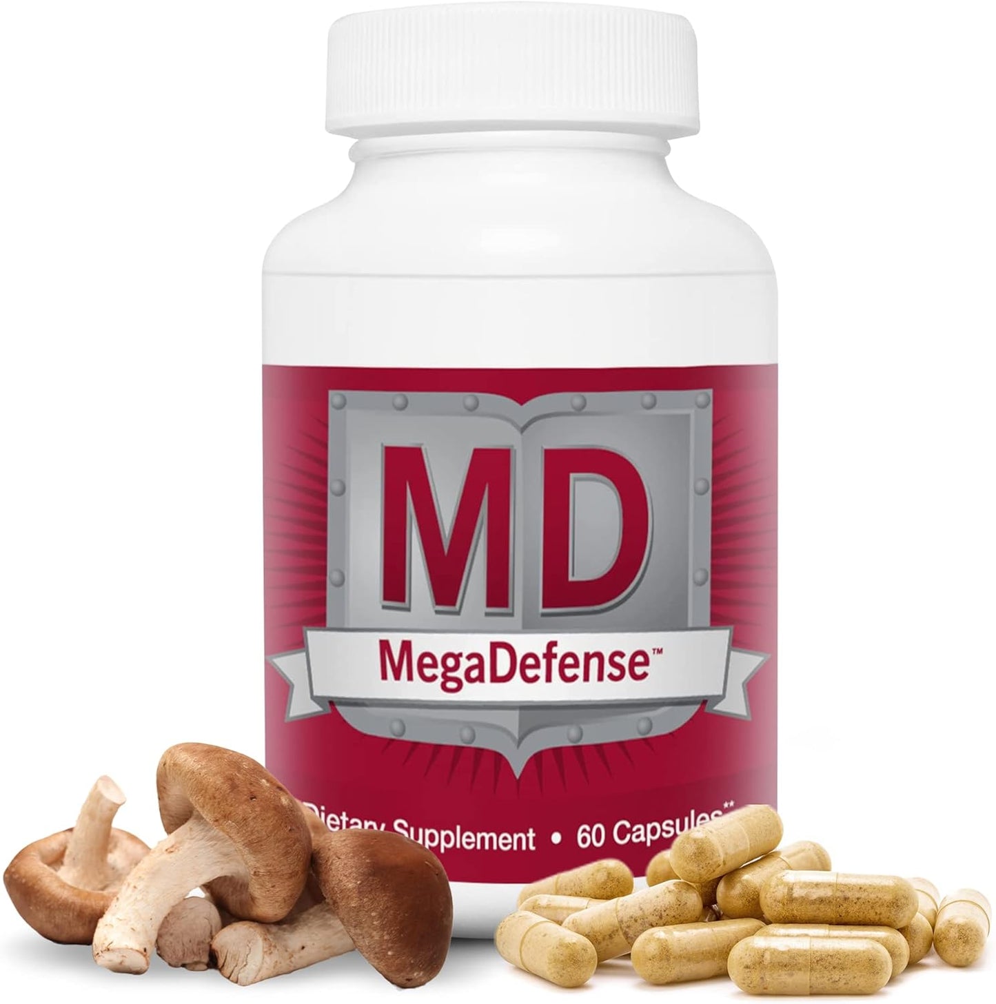 Premium Mushroom Supplement with Reishi, Turkey Tail, Cordyceps, Maitake, Agaricus & Shiitake - Non-GMO Mushroom Capsules for Daily Wellness (60 Veggie Caps)