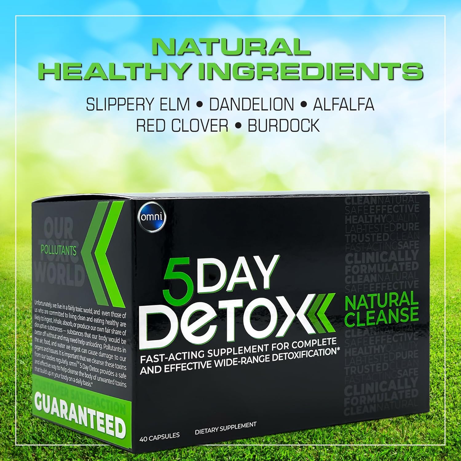 Premium Natural Body Detox Supplement - Wellgenix Omni 5 Day Cleanse, 40 Capsules for Toxin Removal & Total Body Purge - Supports Liver, Kidneys, Urinary Tract, Digestive System