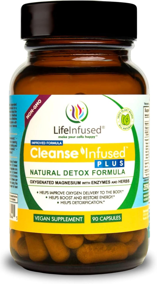 Premium Natural Colon Cleanser with Oxygenated Magnesium, Herbs, and Enzymes - Gentle Constipation Relief and Total Body Detox (90 Caps)
