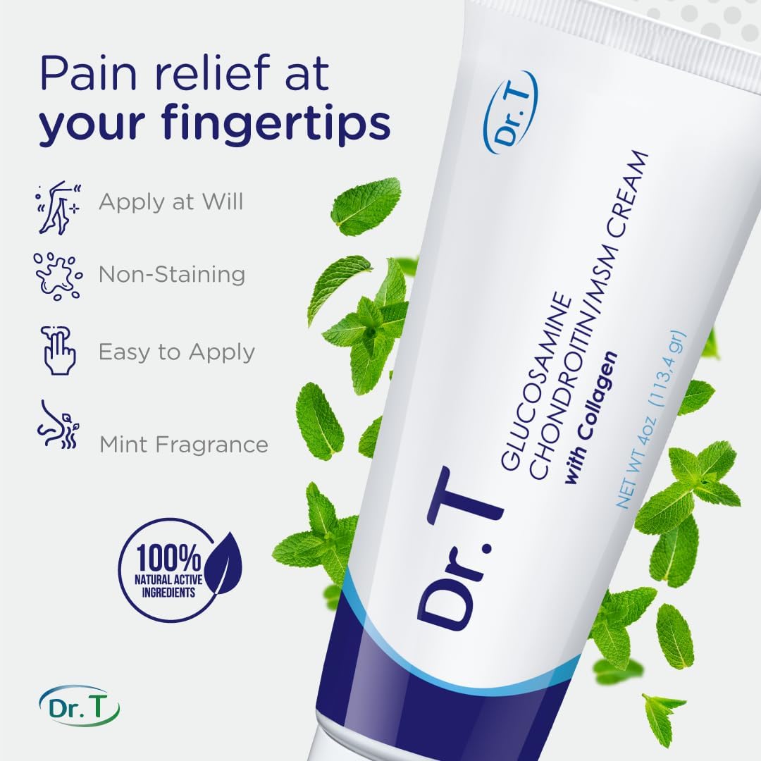 Premium Natural Glucosamine Chondroitin Cream with MSM, Collagen - Supports Joint Strength, Flexibility, Alleviates Discomfort - 113.4g
