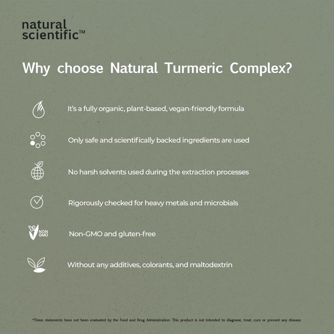 Premium Natural Scientific Turmeric Supplement with Curcumin and Piperine - 30 Capsules - Dietary Aid