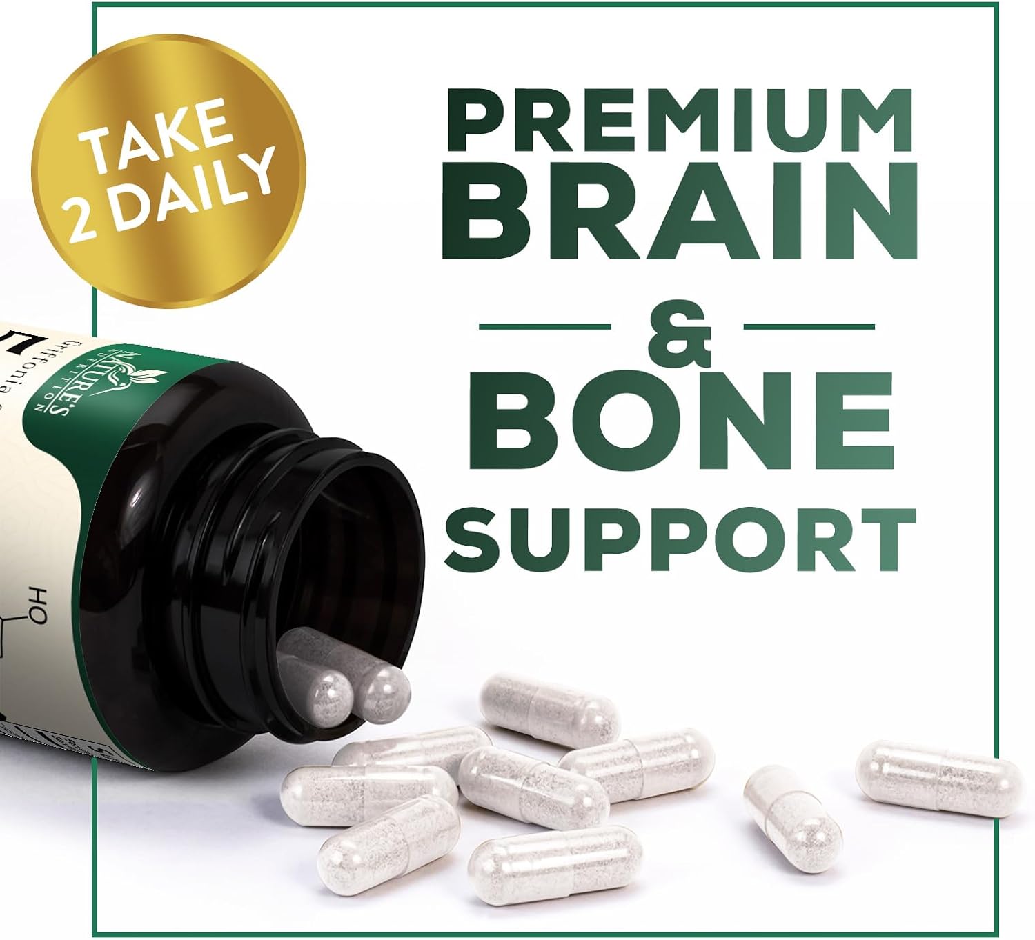Premium Nature's Nutrition 5HTP Supplement Capsules - 200mg Extra Strength Formula with Calcium for Brain & Calm Support - Gluten Free - 120 Vegetarian Capsules