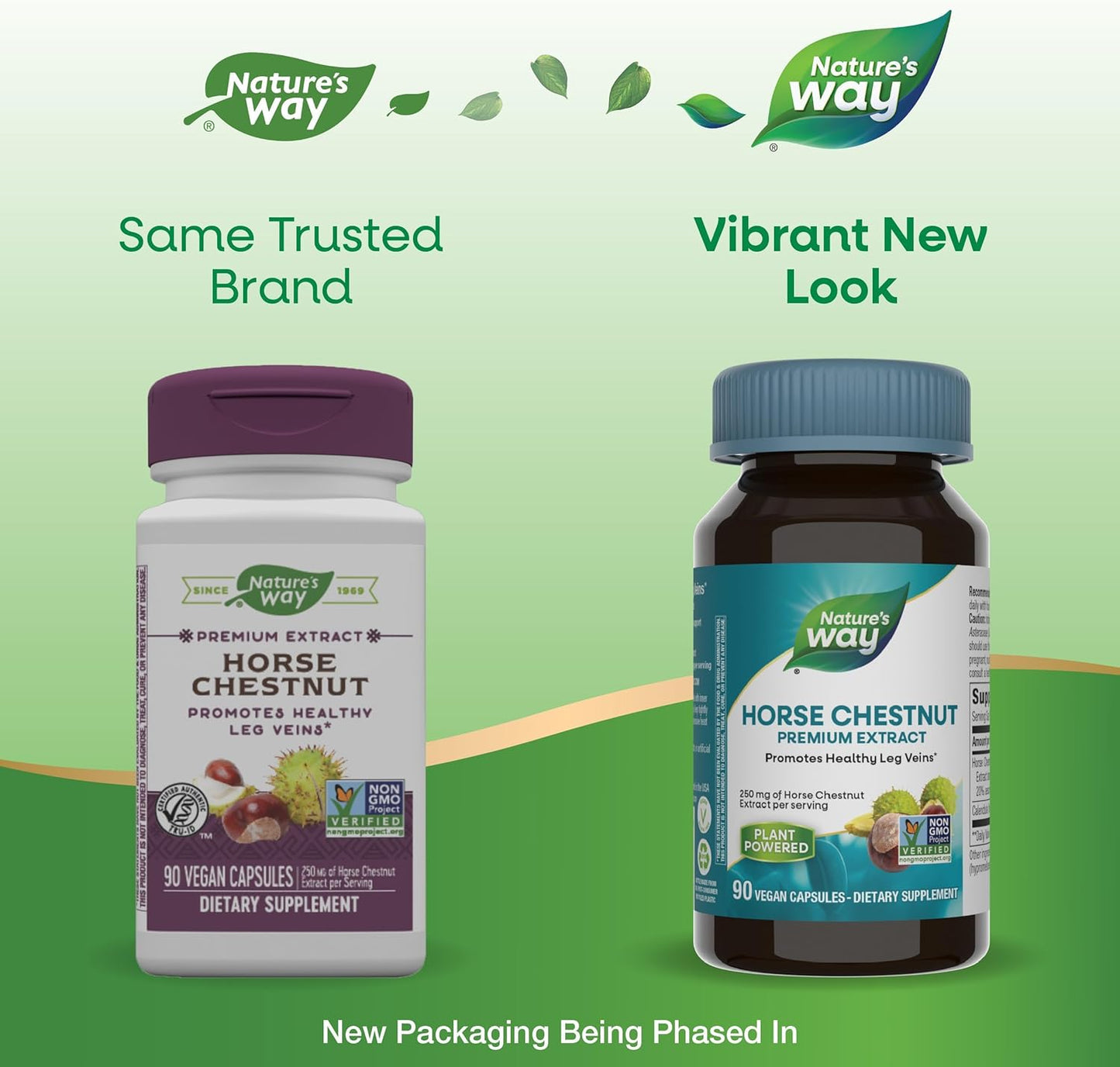 Premium Nature's Way Horse Chestnut Extract Capsules - Supports Healthy Leg Veins, 250mg, Vegan, 90ct