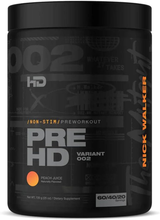 Premium Non-Stimulant Pre-Workout Supplement with Citrulline, Beta Alanine, Creatine, VasoDrive-AP, Alpha GPC - Peach Juice Flavor - 60/40/20 Servings