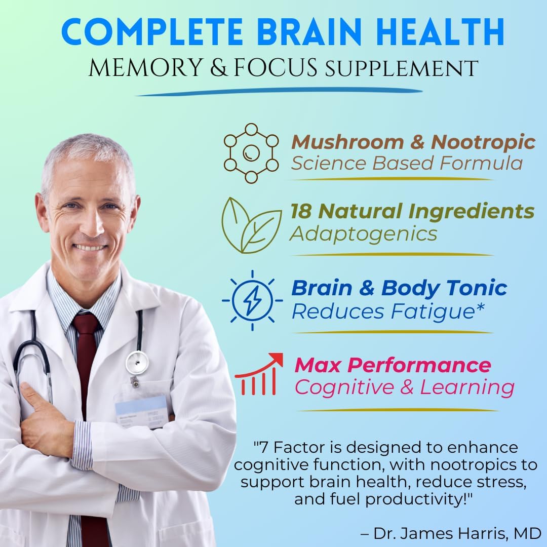 Premium Nootropic Brain Supplement for Memory, Focus, and Cognitive Performance - Boost Energy, Mental Clarity, and Vigor - With Shilajit, Alpha Choline, Lion's Mane, Bacopa, and More