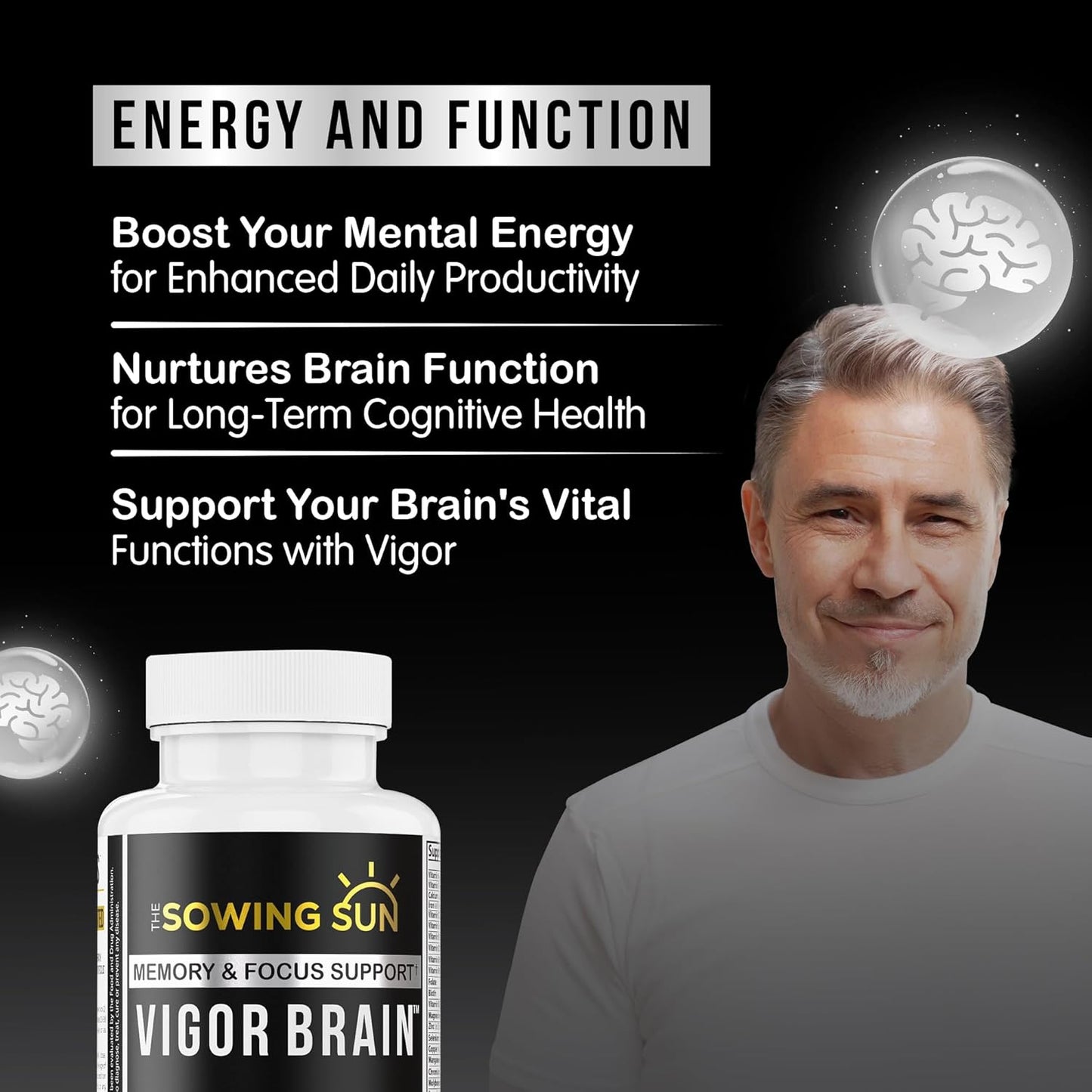 Premium Nootropic Supplement for Concentration, Brain & Memory Support - 40 Unique Ingredients including DMAE, Choline & Bacopa Monnieri