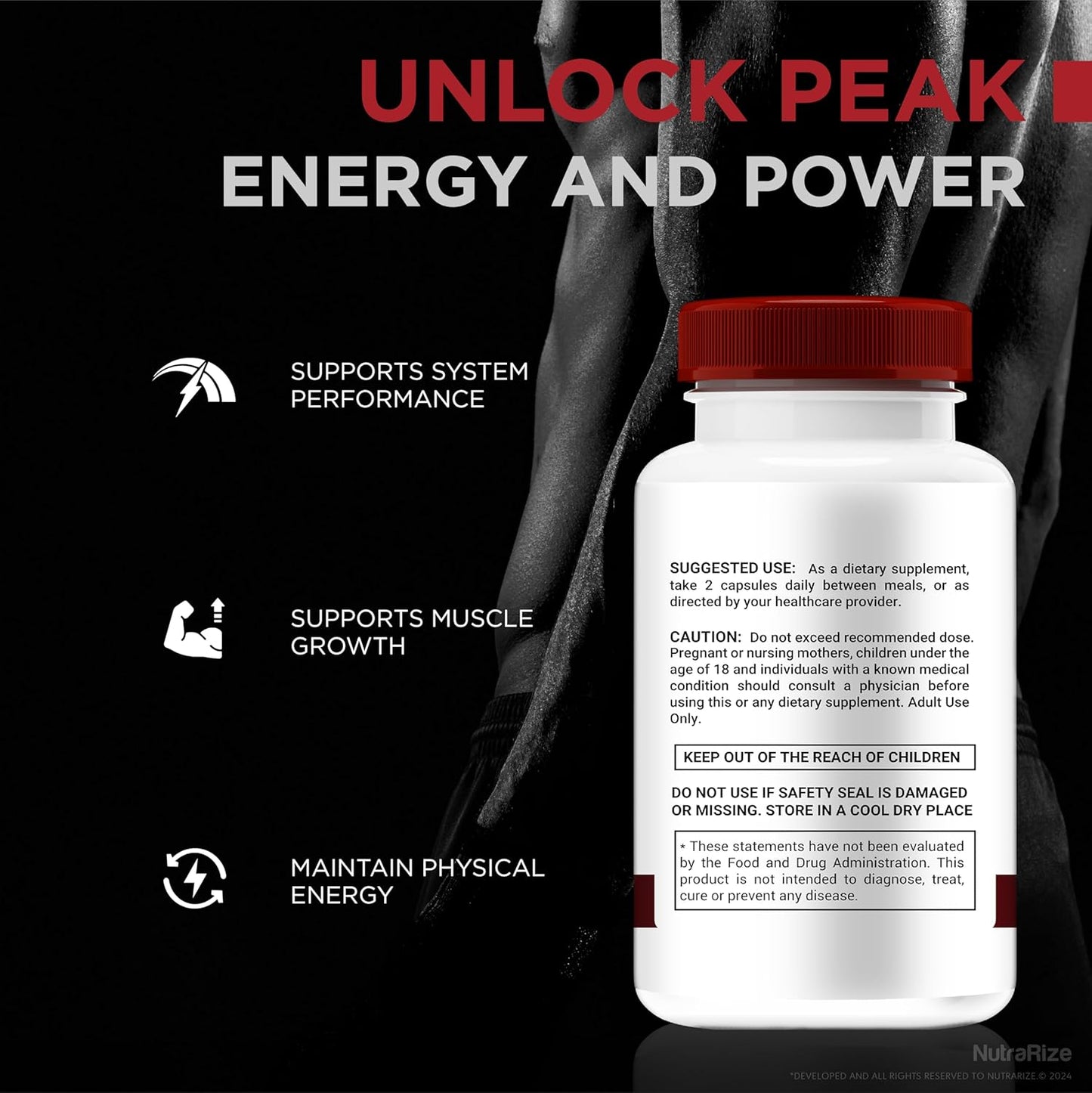 Premium NutraRize Boost Up Capsules for Men - All Natural Daily Nutrition (5 Pack, 300 Capsules)