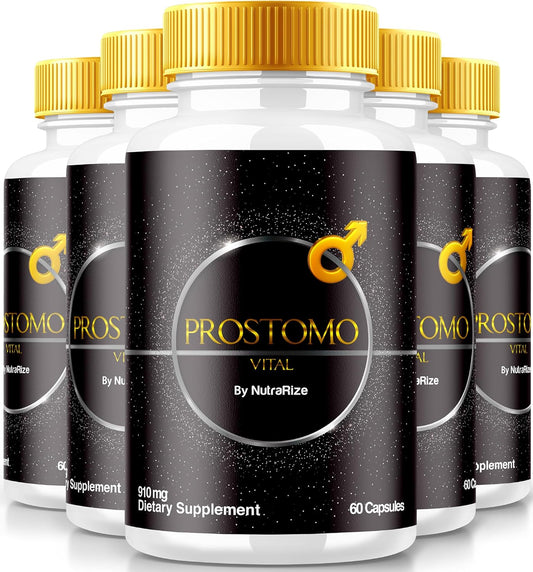 Premium NutraRize Prostomo Capsules (300 Capsules) - Official Formula for Prostate Health & Overall Wellness, All Natural Supplement for Regaining Control - Pros Tomo Pills Review