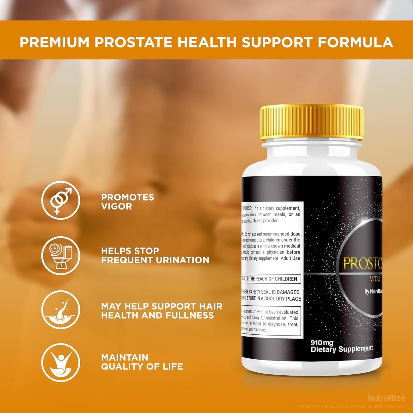 Premium NutraRize Prostomo Capsules (300 Capsules) - Official Formula for Prostate Health & Overall Wellness, All Natural Supplement for Regaining Control - Pros Tomo Pills Review