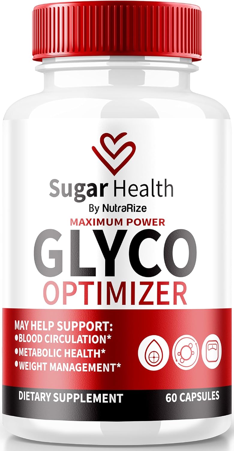 Premium NutraRize Sugar Health Glyco Optimizer Capsules - Natural Blood Sugar Support Supplement for Overall Wellness - 60 Capsules
