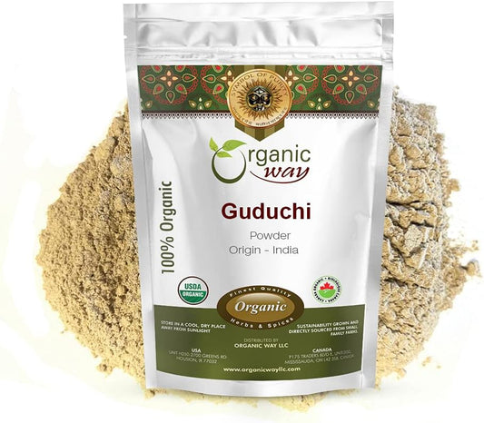 Premium Organic Guduchi Powder - Raw, Vegan, Non-GMO, Gluten-Free | USDA Certified | From India | 1LB / 16oz