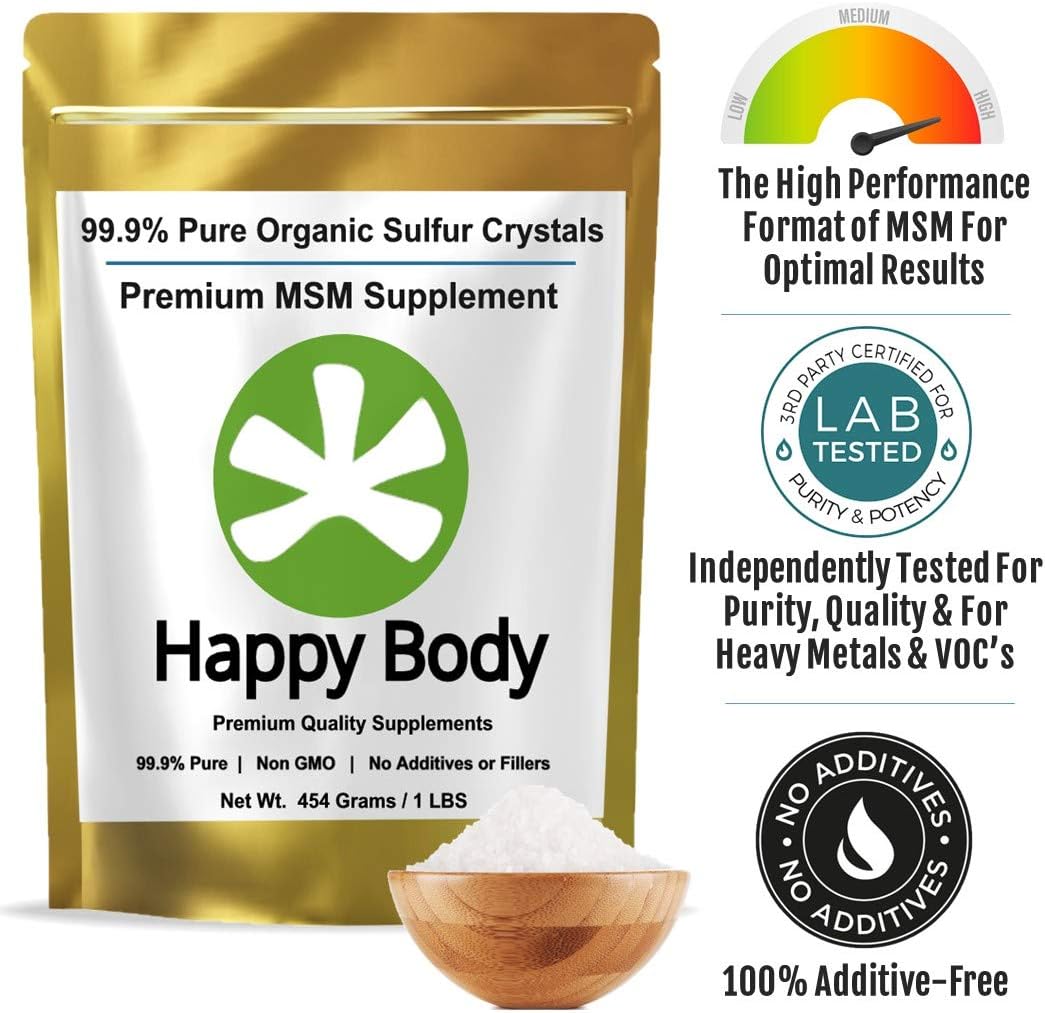 Premium Organic Sulfur Crystals - 99.9% Pure MSM Supplement - 3 Pack of 1 lb Bags