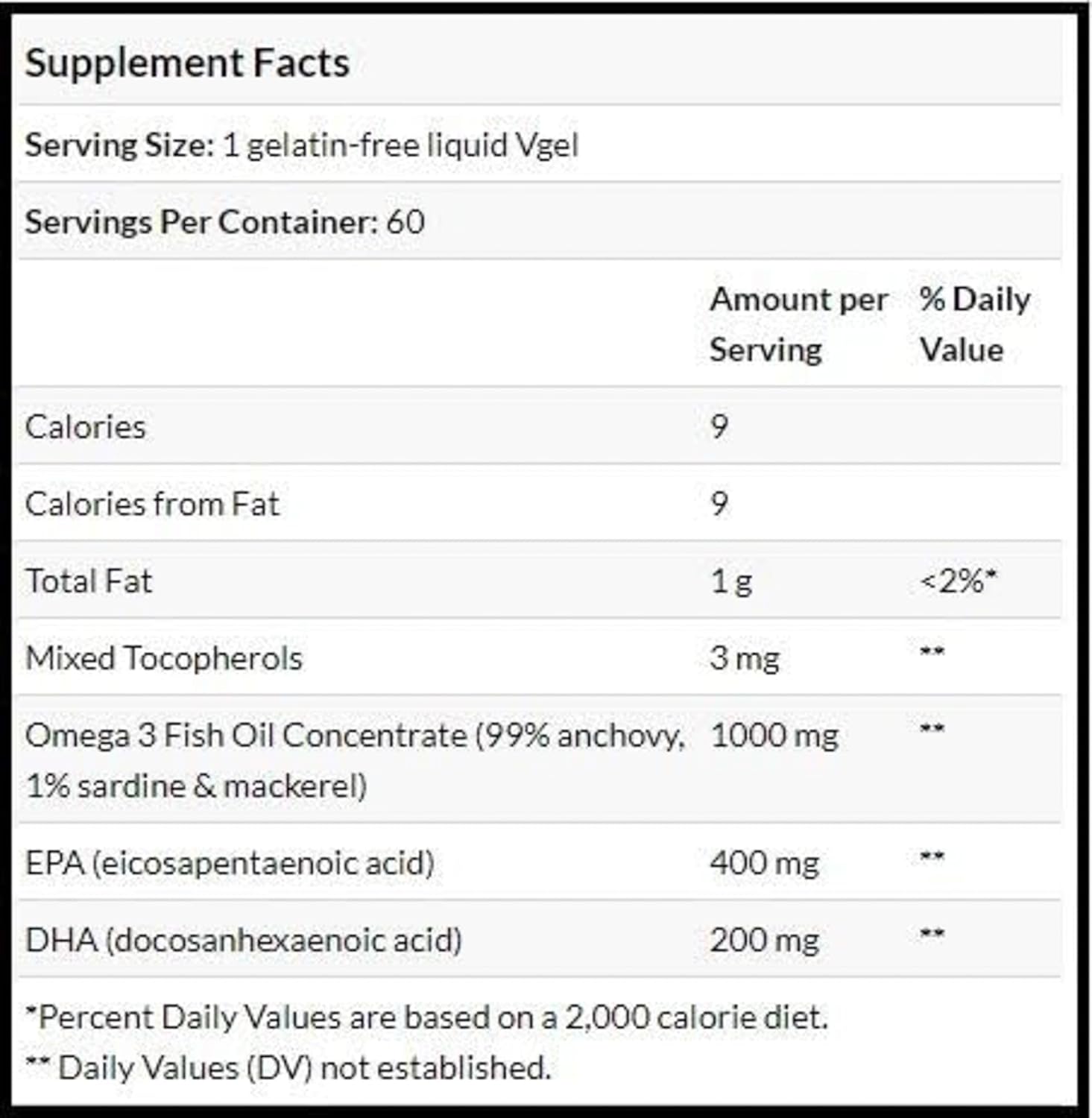 Premium Paradise Herbs Omega-3 Concentrate, DHA, EPA, Vegan, Non-GMO, Gluten-Free Softgels - 60 Count