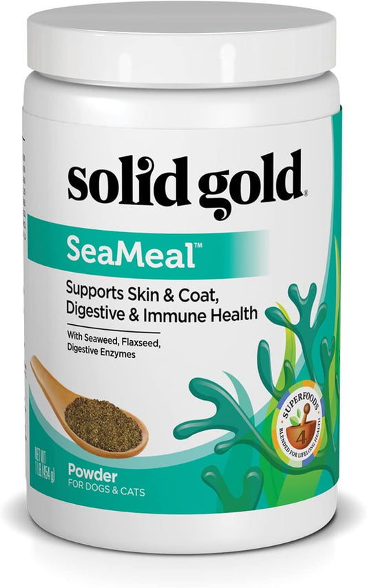 Premium Pet Vitamin Supplements with Kelp Powder, Omega 3, Vitamins, Digestive Enzymes, and Immune Support - 1 LB