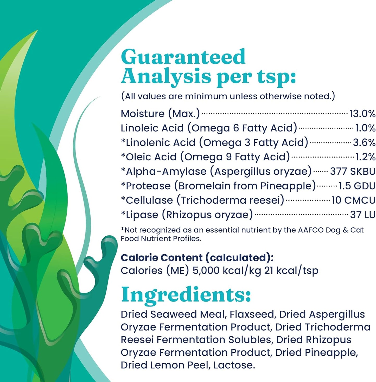 Premium Pet Vitamin Supplements with Kelp Powder, Omega 3, Vitamins, Digestive Enzymes, and Immune Support - 1 LB