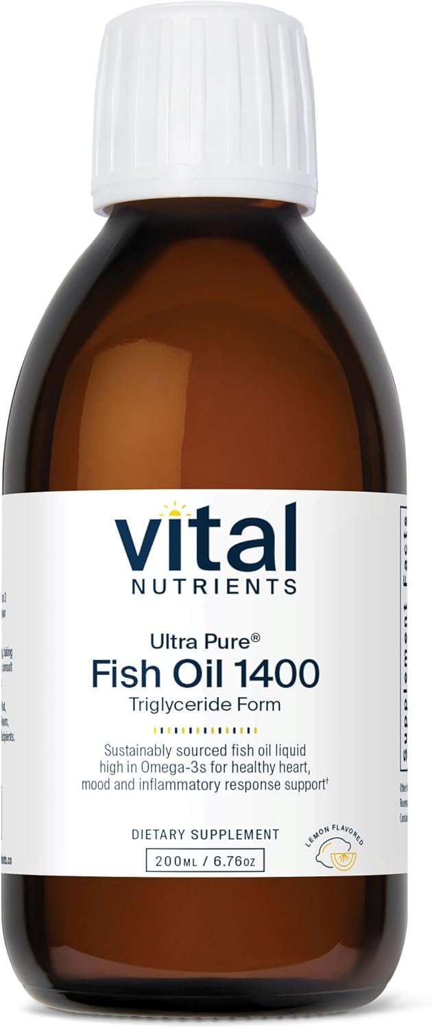 Premium Pharmaceutical Grade Deep Sea Liquid Fish Oil with Natural Lemon Flavor - 1400 mg Omega-3 per Serving - Cardiovascular Support - 200 ml Bottle