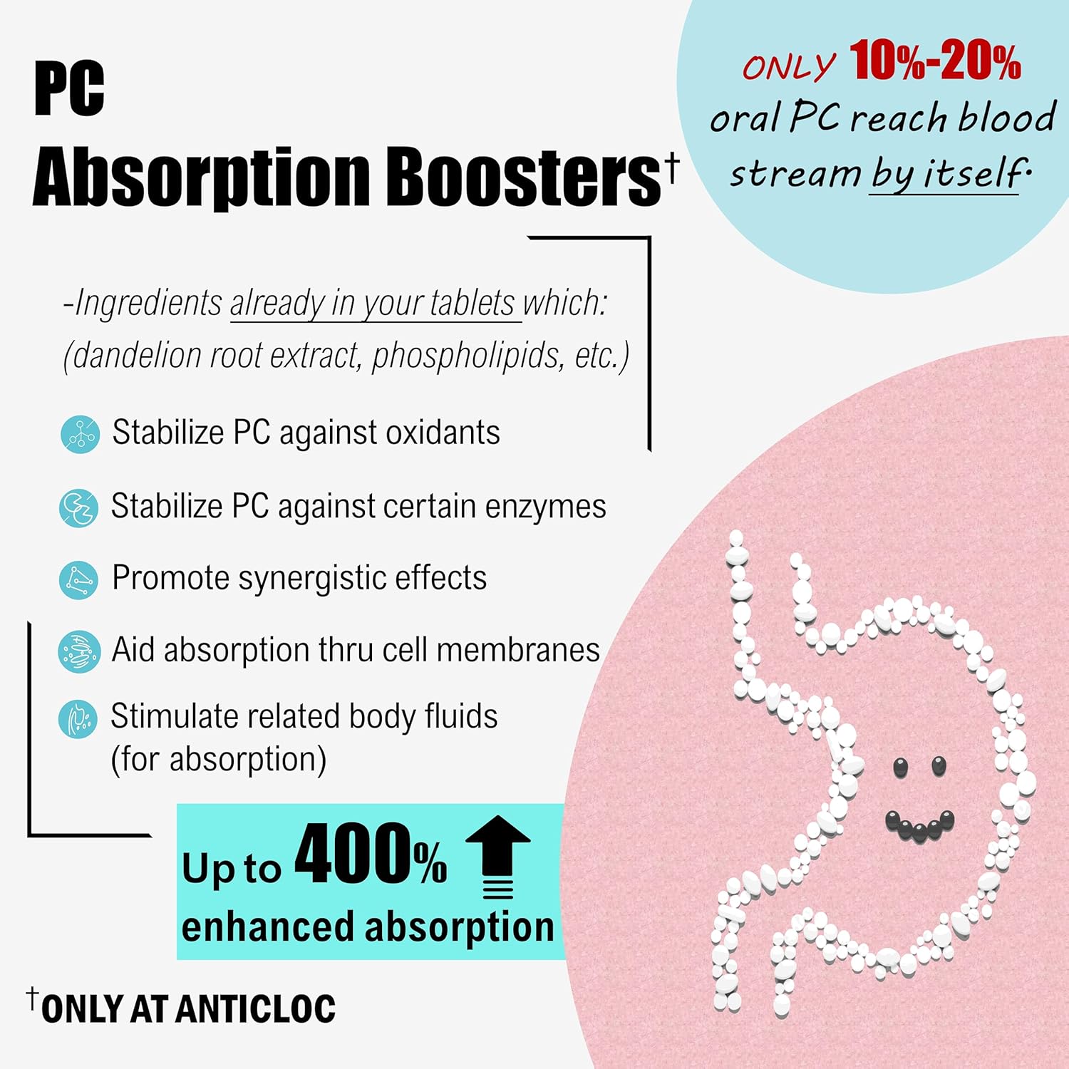 Premium Phosphatidylcholine PC 1000MG Tablets | 90 Day Supply | 5X Ultra Absorption | Max Strength | Supports Methylation & Epigenome | Anti-Aging | Brain & Liver Health