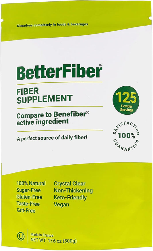 Premium Prebiotic Fiber Supplement - 100% Equivalent to Top Brand - Non-GMO, Gluten-Free, Vegan, OU Kosher Certified - 17.6oz/500g