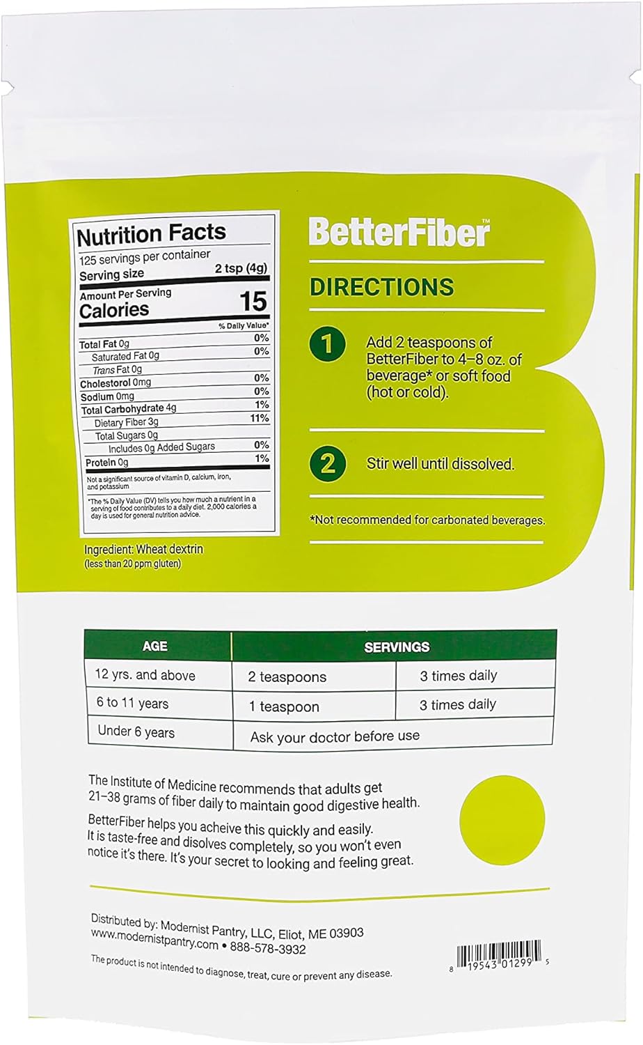 Premium Prebiotic Fiber Supplement - 100% Equivalent to Top Brand - Non-GMO, Gluten-Free, Vegan, OU Kosher Certified - 17.6oz/500g
