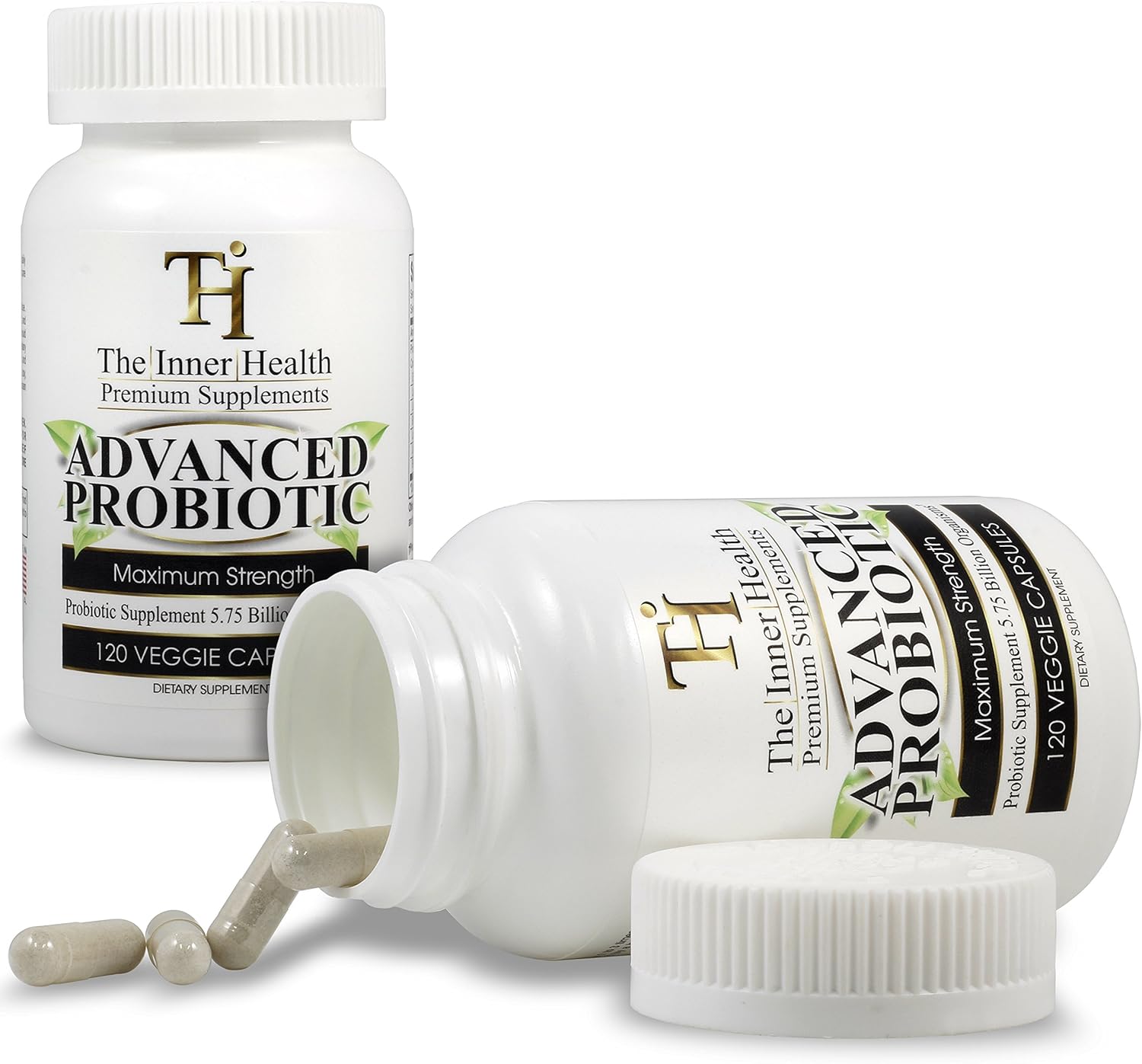 Premium Probiotic Supplement with 5.75 Billion Organisms - Bacillus Subtilis, Bifidobacterium Longum, L. Acidophilus, L. Rhamnosus, L. Plantarum - 120 Capsules