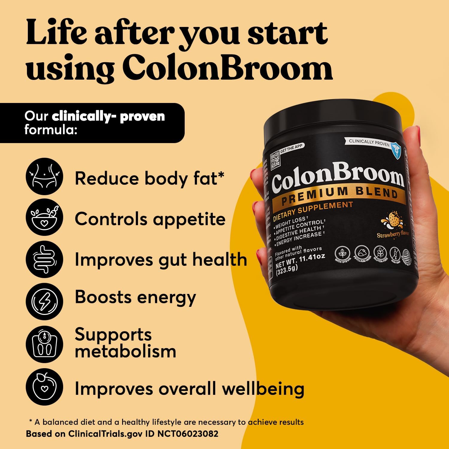 Premium Psyllium Husk Powder & Weight Management Supplements Bundle - ColonBroom, Day&Night Burner, Chromium Picolinate Sugar Craving Suppressant - 60 Servings each