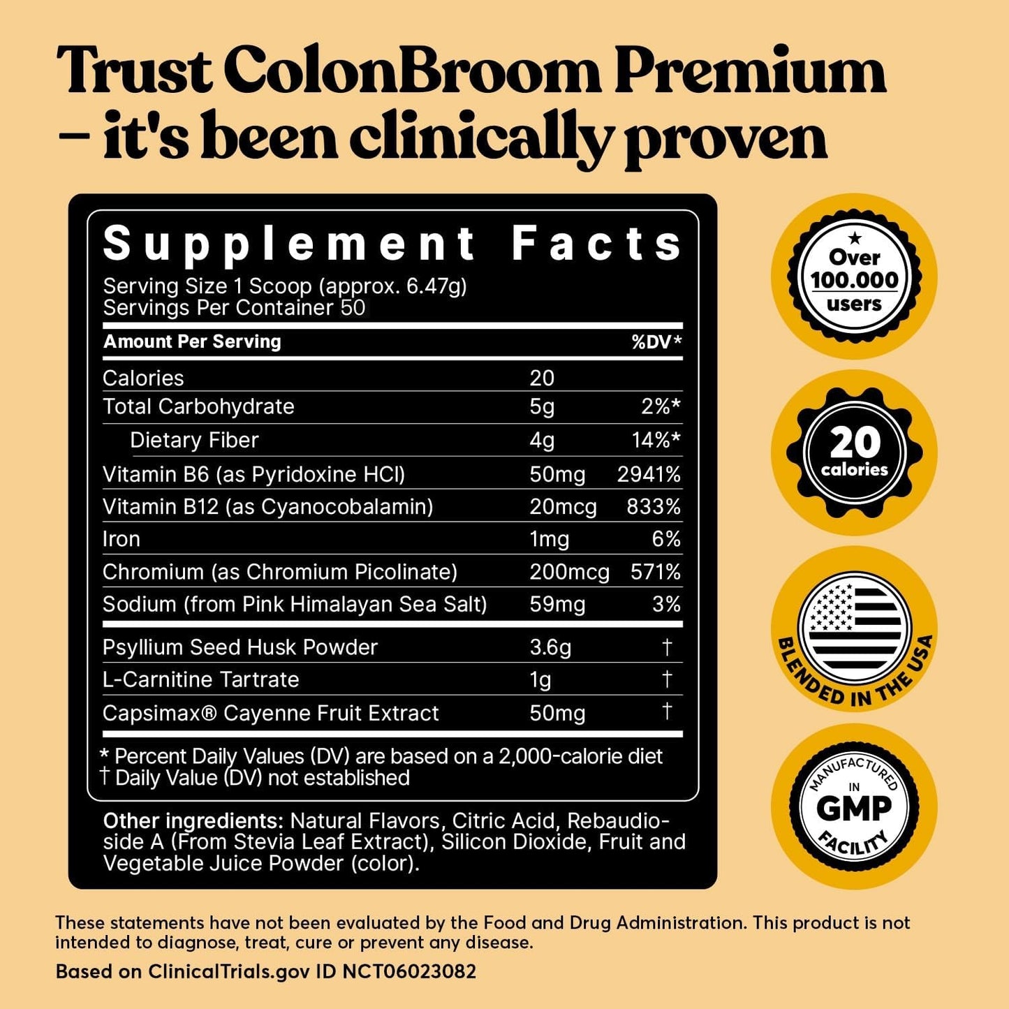 Premium Psyllium Husk Powder & Weight Management Supplements Bundle - ColonBroom, Day&Night Burner, Chromium Picolinate Sugar Craving Suppressant - 60 Servings each