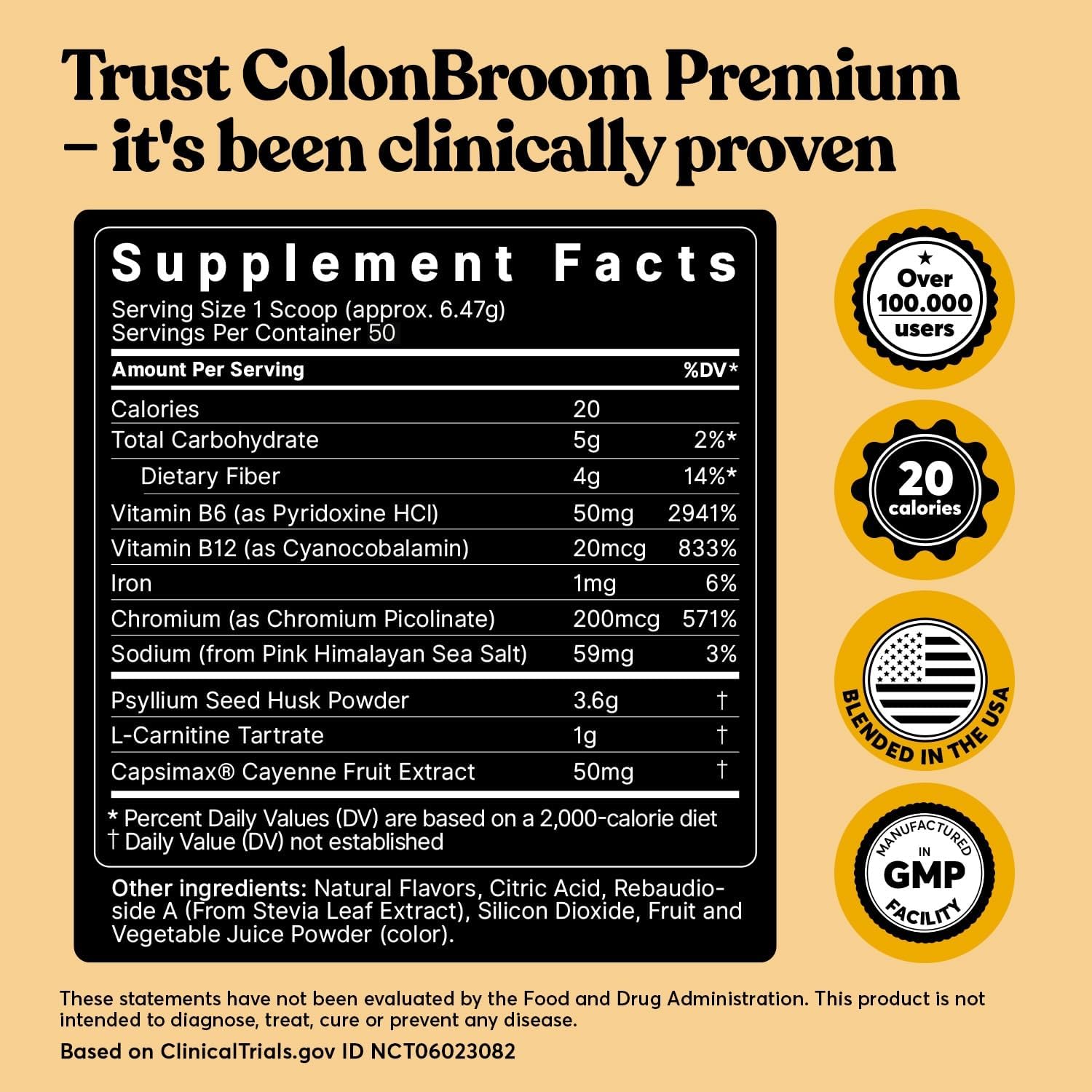 Premium Psyllium Husk Powder & Weight Management Supplements Bundle - ColonBroom, Day&Night Burner, Chromium Picolinate Sugar Craving Suppressant - 60 Servings each