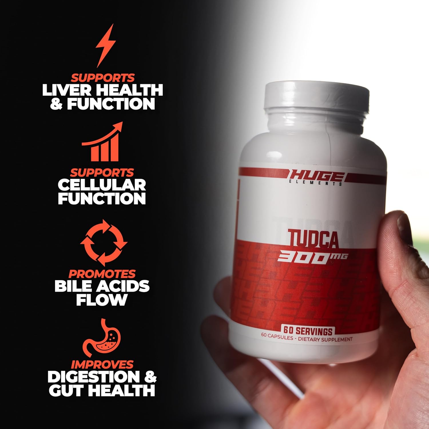 Premium Quality TUDCA 300mg Liver Support Supplements - Pure Bile Salts Detox - Third-Party Tested (60 Servings)