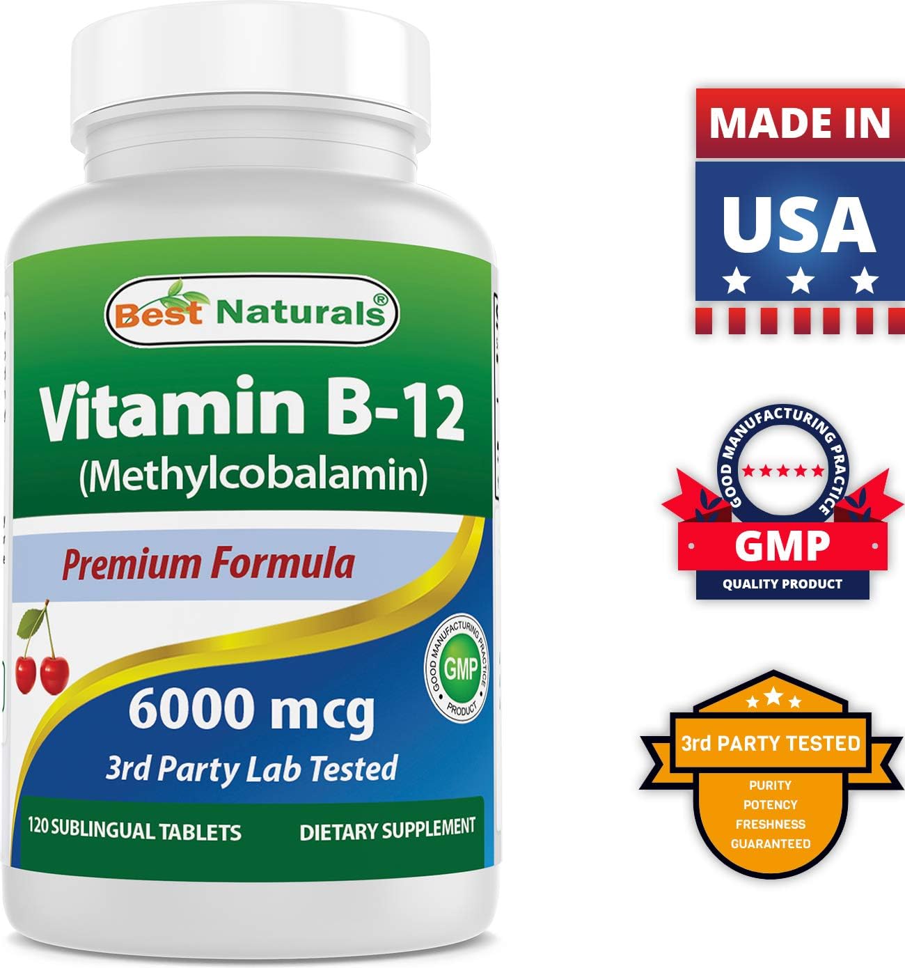 Premium Red Yeast Rice Cholesterol Support with High-Potency Vitamin B12 - 1200mg & 6000mcg - Natural Heart Health Supplement
