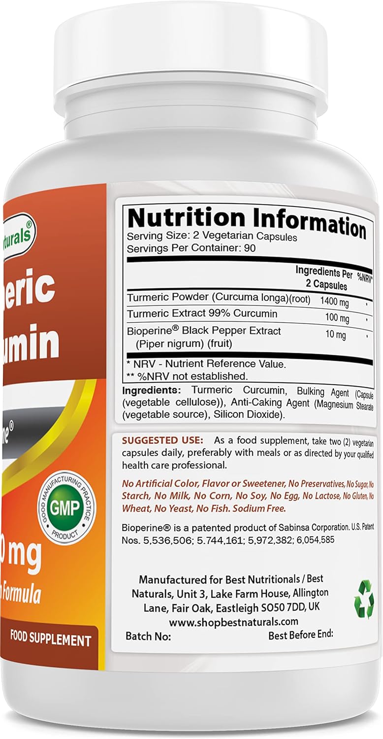 Premium Red Yeast Rice with CoQ10, Turmeric Curcumin & Bioperine - 1500mg/Serving for Heart Health & Antioxidant Support