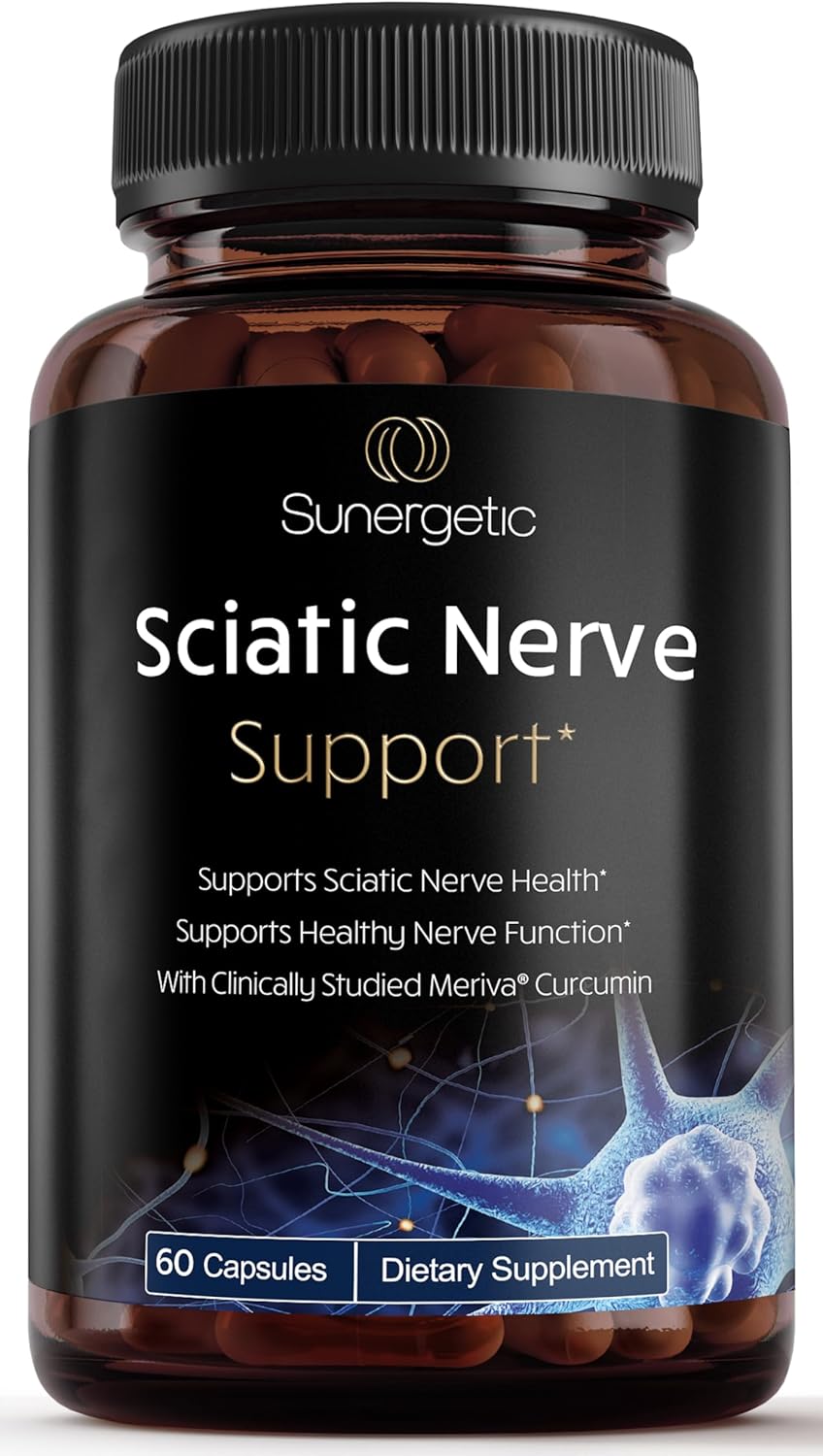 Premium Sciatic Nerve Support Supplement with Benfotaimine, Alpha Lipoic Acid, and Meriva Turmeric - Promotes Sciatic Nerve Health and Joint Comfort - 60 Capsules