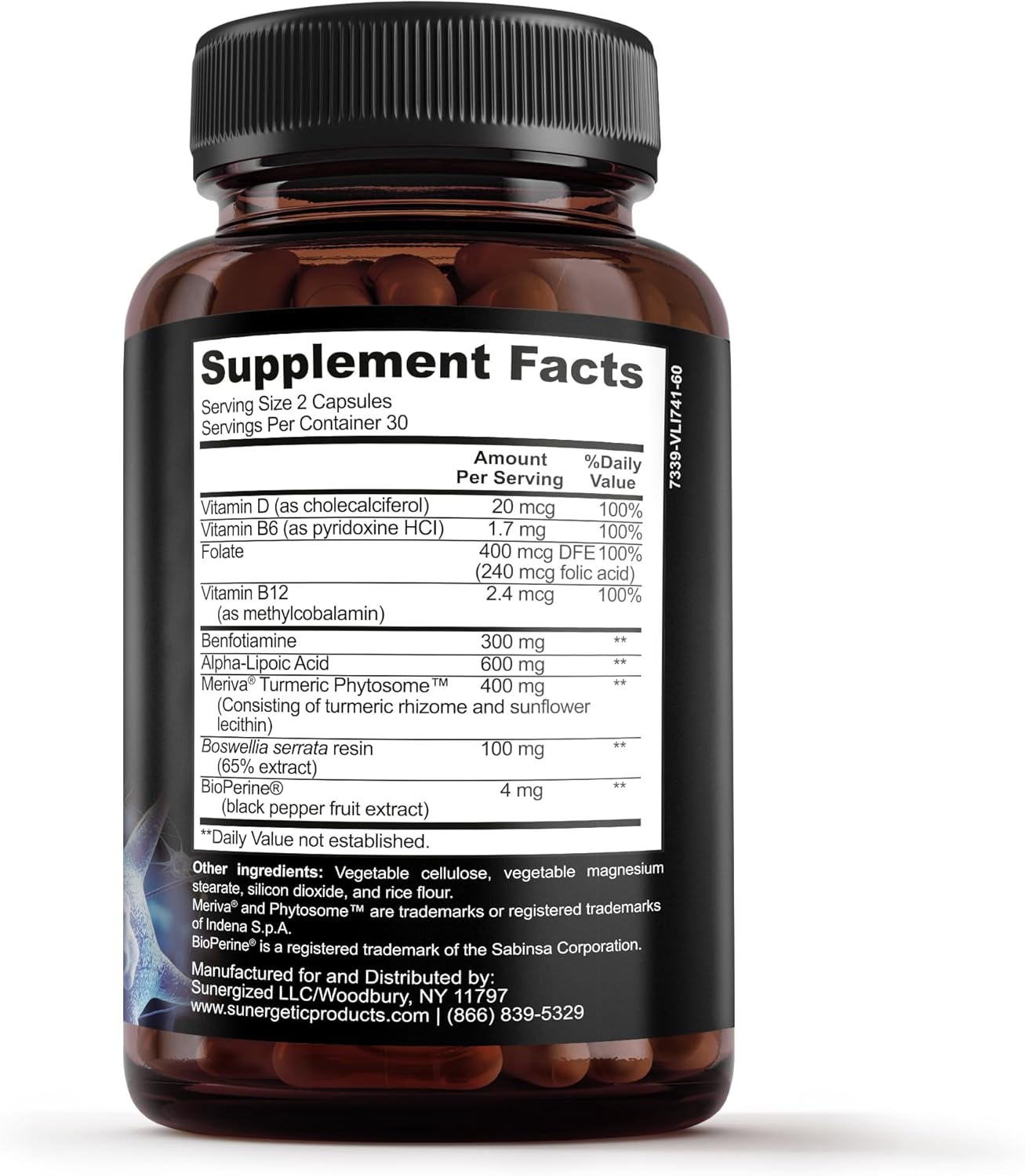 Premium Sciatic Nerve Support Supplement with Benfotaimine, Alpha Lipoic Acid, and Meriva Turmeric - Promotes Sciatic Nerve Health and Joint Comfort - 60 Capsules