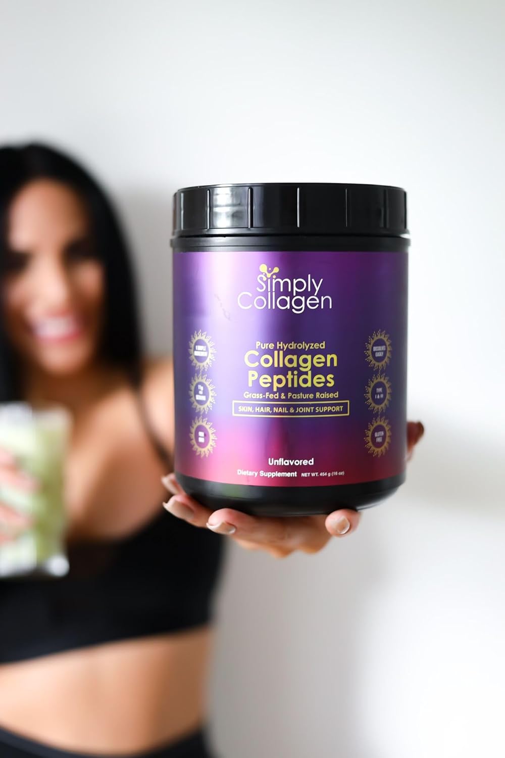 Premium Simply Collagen® Hydrolyzed Peptides for Hair, Skin, Nails, Bones & Joints - Grass Fed, Type I & III - 41 Servings