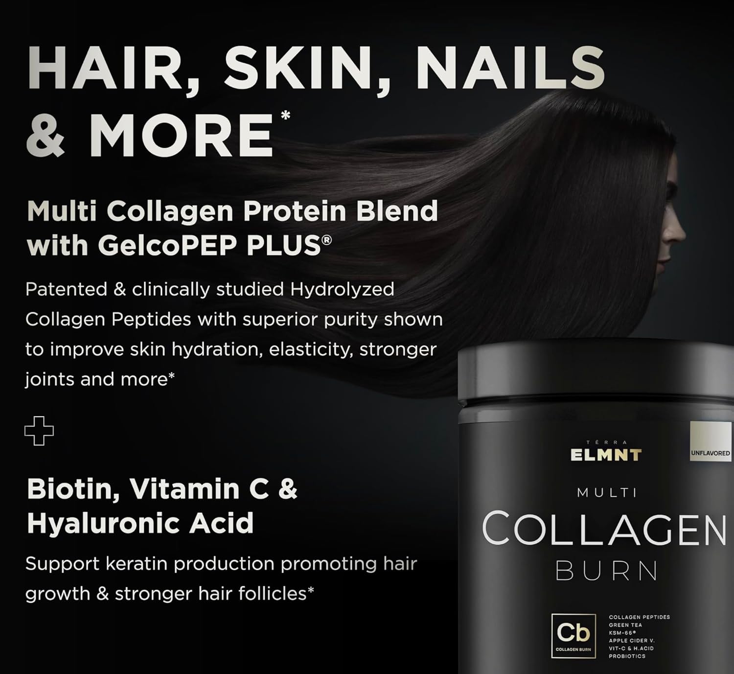 Premium Super Collagen Powder for Women with Probiotics, Hyaluronic Acid, ACV, KSM-66, Biotin - Multi Collagen Peptides Protein Supplement for Weight Loss and Beauty (Unflavored)