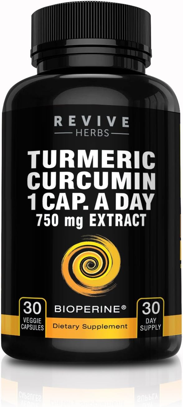 Premium Super Strength Turmeric Curcumin Capsules with Bioperine for Joint Support - One Capsule Daily