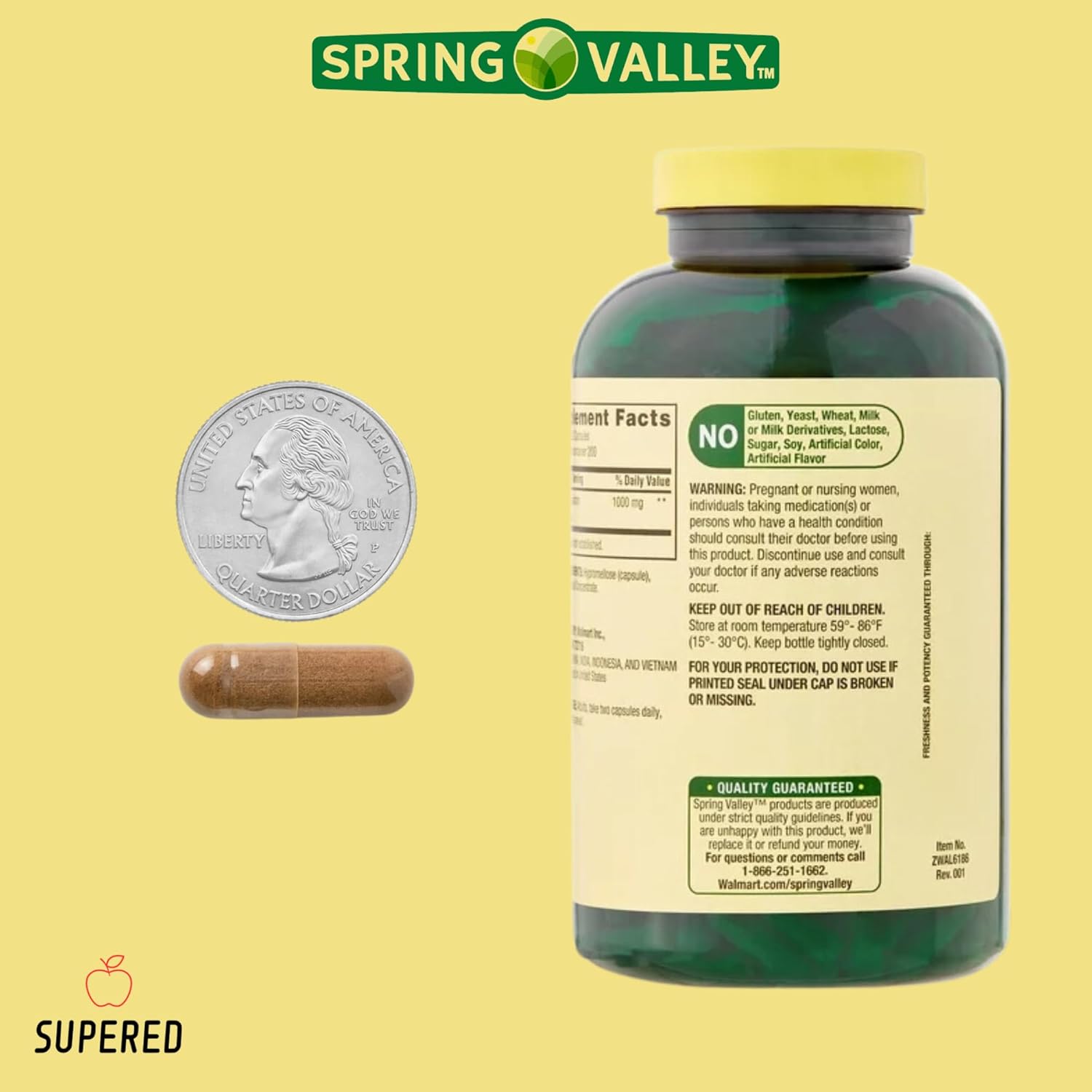 Premium SuperRed Cinnamon Supplement - 1,000mg, 400 Veg Caps + Nutritional Guide