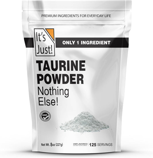 Premium Taurine Powder 250g Bulk - Unflavored Pre-Workout Supplement (125 Servings)